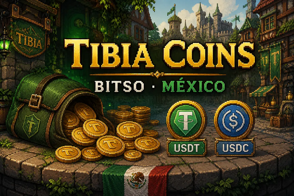 Cómo comprar Tibia Coins con Bitso en México: USDT o USDC