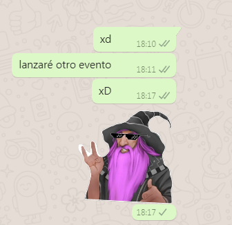 Evento de Sticker de whatsapp